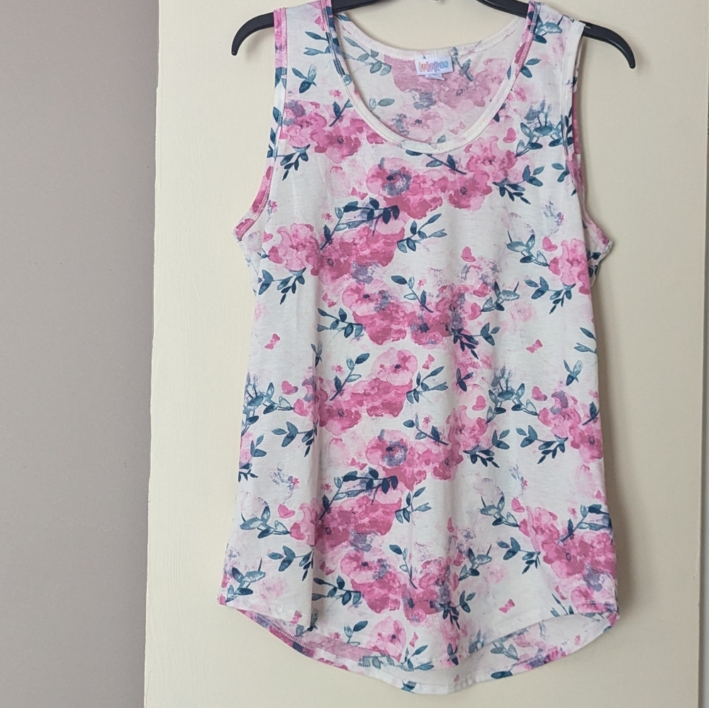 Floral Pink and White Tank Top LuLaRoe